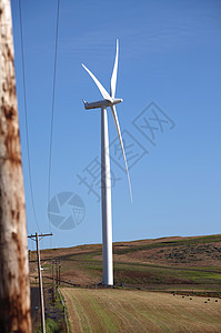 华盛顿州风力涡轮机在野外图片
