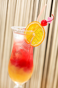 橙色鸡尾酒日出热带假期派对白色水果红色奢华橙子玻璃图片