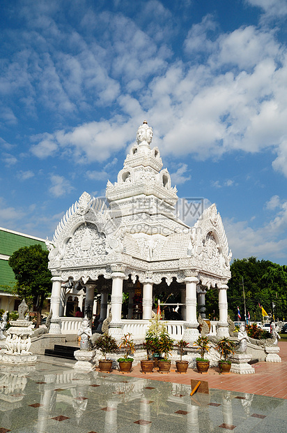 泰王国的塔塔佛教徒纪念碑码头日落宗教历史旅行运输寺庙宝塔图片