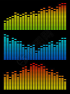 矢量数字平衡器音乐玩家顶峰技术录音机混合器光谱收音机配乐插图图片
