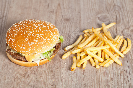 脂肪汉堡三明治饮食芝麻薯条食物图片