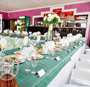 婚礼桌桌婚姻接待食物桌布派对展示庆典餐巾蜡烛桌子图片