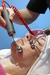 面部治疗美容机器康复女性化妆品按摩冲动电流电极皮肤图片