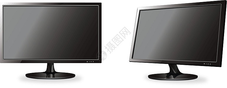 监视器设置黑色电脑网络屏幕电视展示网站光泽度图片