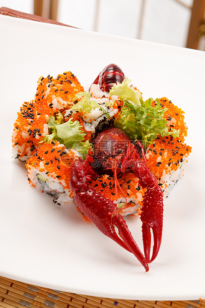 有癌症的寿司海藻螃蟹美食小龙虾海苔午餐食物鱼子龙虾餐厅图片