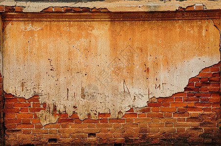 旧砖墙的纹理石头红色接缝建筑学石膏房子衰变建筑裂缝乡村图片