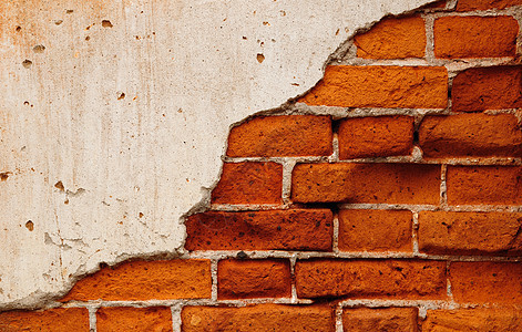 旧砖墙的纹理裂缝水泥建筑红色石头乡村衰变房子石膏建筑学图片