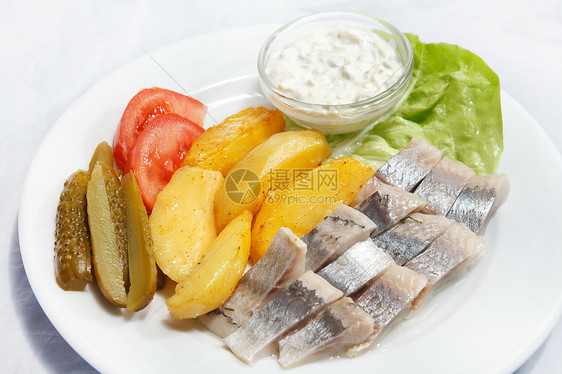 蔬菜杂草胡椒海鲜鲱鱼小吃烹饪食品熟食洋葱餐厅鱼片图片