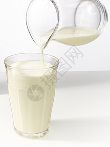 将牛奶倒在玻璃杯里液体白色水壶奶油飞溅溪流奶牛营养奶制品玻璃图片