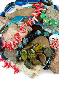 天然宝石岩石珍珠紫晶矿物礼物珠子艺术橙子宝藏石英图片