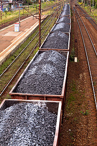 货运火车后勤摄影货物送货商业黑色进口出口煤炭料斗图片