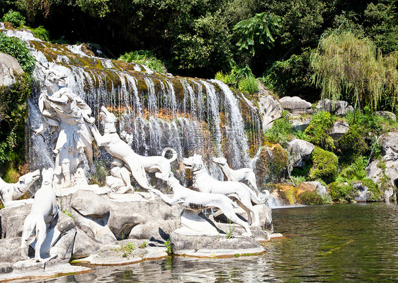 意大利地标奢华花园建筑雕像住宅喷泉艺术城堡树木图片