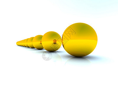 金色球体连续排列的金色球体图片