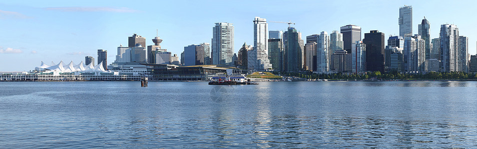 加拿大温哥华 BC 天线和加拿大 Place全景图片