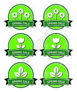 春季销售回转绿色圆环标签     泥板风格图片