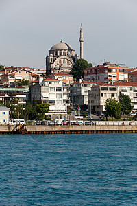 伊斯坦布尔穿越博斯普鲁海峡的游轮建筑物石头金角建筑建筑学纪念碑加拉塔旅行房子城市图片