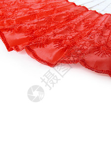 白色背景上的红扇风扇子纺织品亮度红宝石剧院墙纸织物海浪图片
