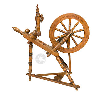 古式旋转轮工具车轮线程工艺机器编织纺纱纺车纺织品机械图片