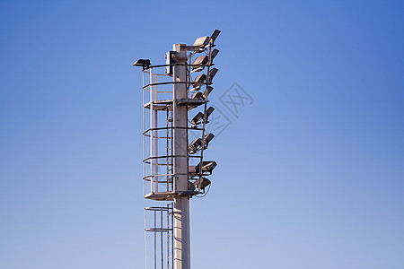 灯光运动金属体育场竞技场照明天空灯笼足球棒球交通背景图片