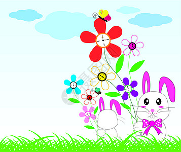 兔子拿着鲜花图片