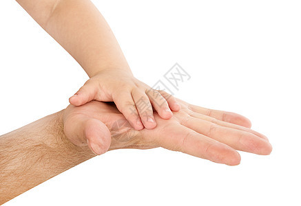 父亲的手和婴儿的手手指休息护理手势手臂压痛父母孩子新生白色图片