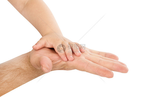 父亲的手和婴儿的手手指休息护理手势手臂压痛父母孩子新生白色图片