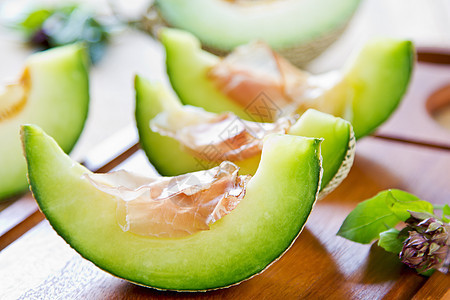 配普罗西乌托瓜绿色火腿健康水果营养胡椒美味沙拉饮食美食图片