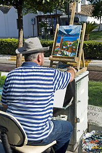 街头艺人男人绘画艺术家火鸡创造力文化爱好画家画笔天赋图片
