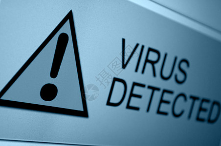 检测到病毒感染危险监视器垃圾邮件网络风险蓝色互联网警告图片