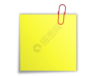 带纸张剪辑的说明文件记事本床单办公室黄色备忘录笔记纸空白商业夹子标签图片