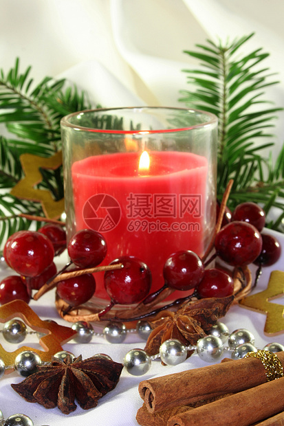 圣诞节装饰杉树派对星星庆典蜡烛情绪图片
