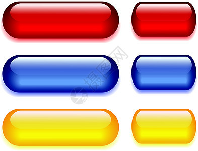 光滑按钮玻璃蓝色矩形红色插图塑料反射互联网黄色坡度图片