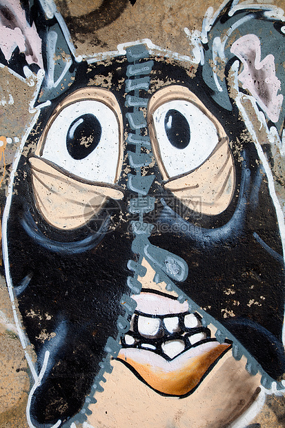 拼贴艺术品街道场景绘画贫民窟喷漆文化涂鸦艺术城市图片