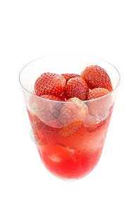 新鲜多汁甜点红色水果茶点果汁食物白色玻璃图片