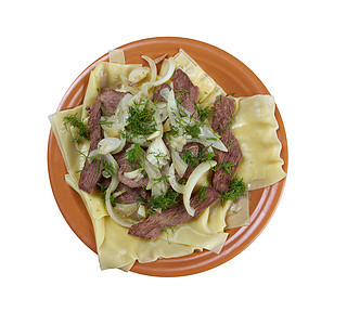 贝什巴马美食用餐牛肉餐厅面条羊肉盘子洋葱文化香料图片