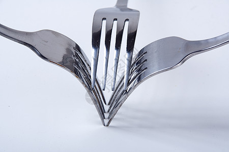 钢叉刀具金属环境银器宏观厨房餐具反思图片