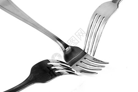 钢叉环境金属厨房银器宏观刀具餐具反思图片