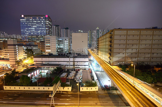 市区市区夜间广告牌市中心汽车立交桥天空住宅风暴商业建筑学城市图片