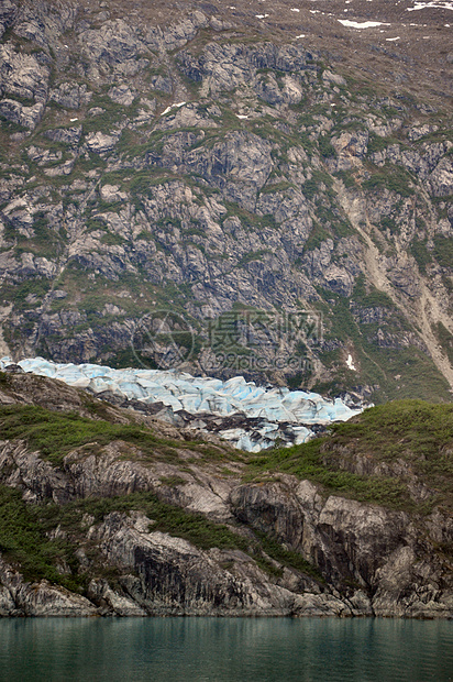 阿拉斯加冰川丘陵蓝色冰山山脉爬坡图片