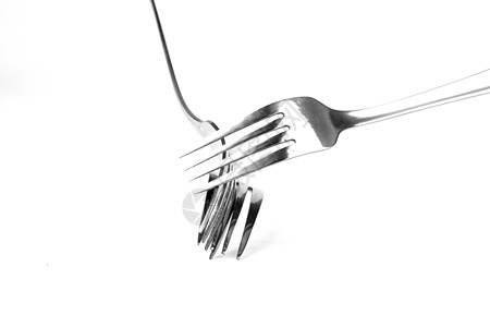 钢叉金属反思宏观刀具环境餐具厨房银器图片