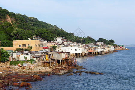 香港Lei Yue Mun村风俗社区村庄旅游渔船血管吸引力海鲜钓鱼工艺图片