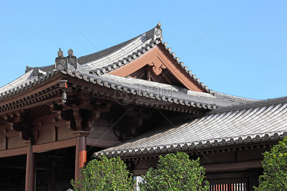 中国庙屋顶天花板村庄功夫遗产寺庙黏土水泥马赛克风景住宅图片