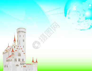 A 未来背景绘画遗迹城堡行星数字插图想像力废墟大厦图片