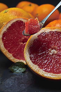 葡萄果果蔬血橙薄荷维生素水果床单食物绿色果味果汁图片