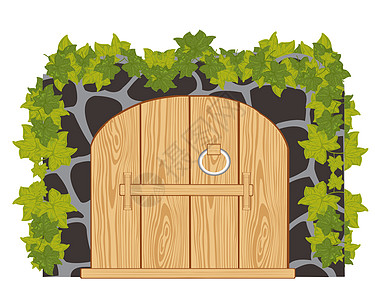 木制门石头木板插图建筑学叶子植物便秘图片