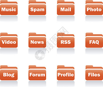 文件夹图标纽扣网络按钮网站插图文档互联网象形阴影邮件背景图片