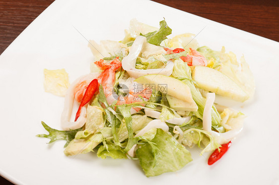 沙拉加卡拉马里沙拉和虾餐厅美食蔬菜食物营养鱿鱼小吃贝类午餐辣椒图片