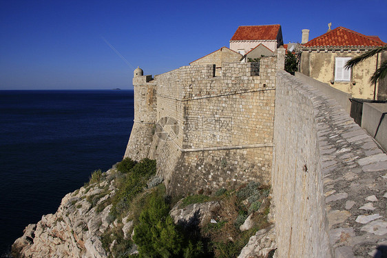 克罗地亚杜布罗夫尼克城墙建筑学吸引力游客支撑堡垒墙壁景观港口海岸线研究生图片