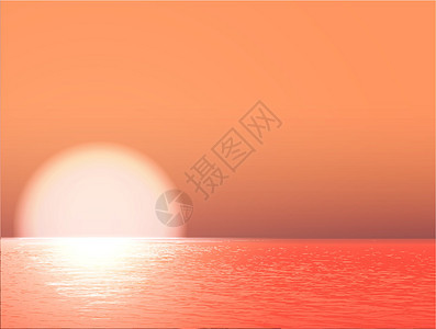 日落天空橙子环境地平线太阳图片