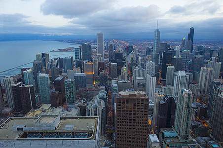 芝加哥建筑学海岸线市中心摩天大楼天空天际地标海岸城市建筑物图片